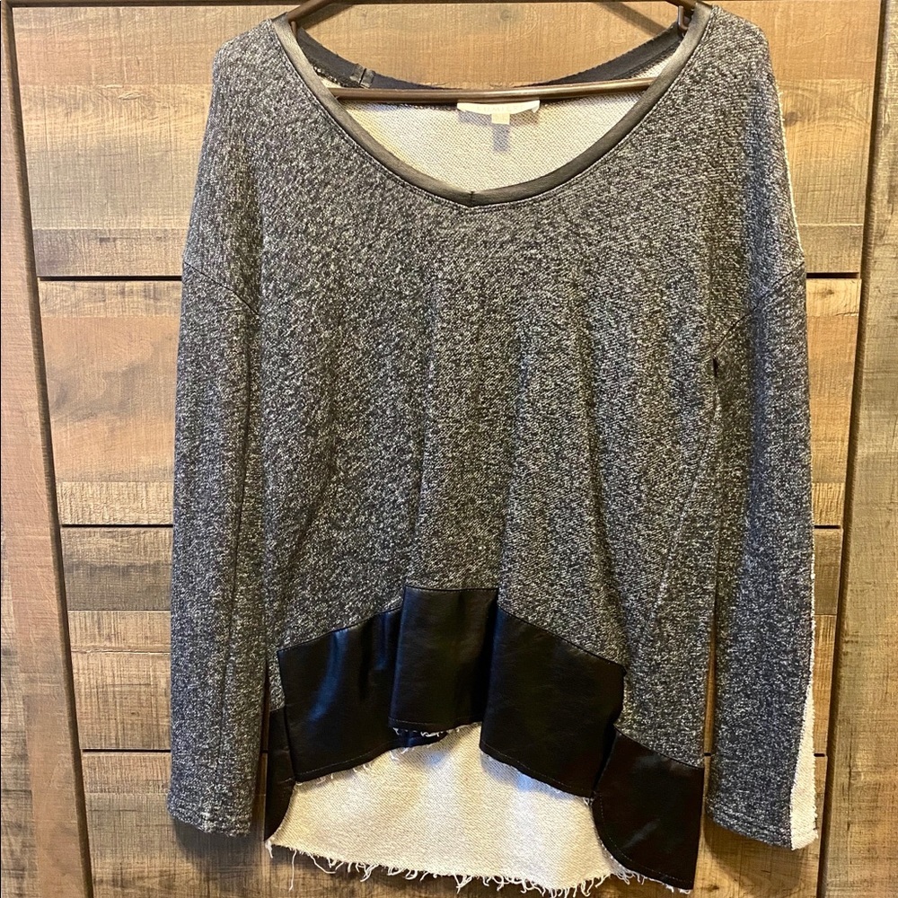 Grey and Leather Sweater